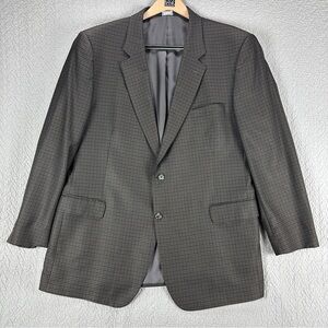 50L Blazer Jos. A. Bank Sport Coat - Wool & Silk - Black & Brown Houndstooth